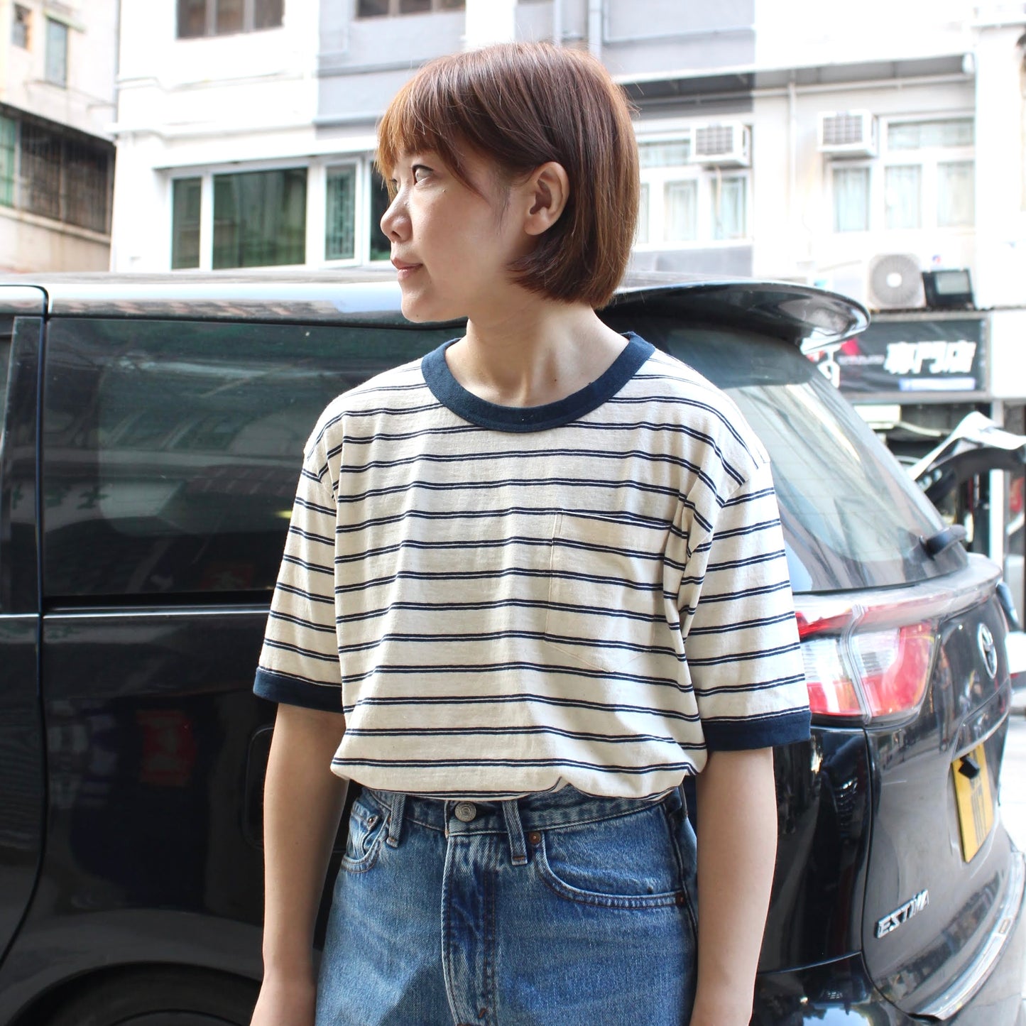 FELCO -
S/S BOYISH STRIPE RINGER POCKET TEE