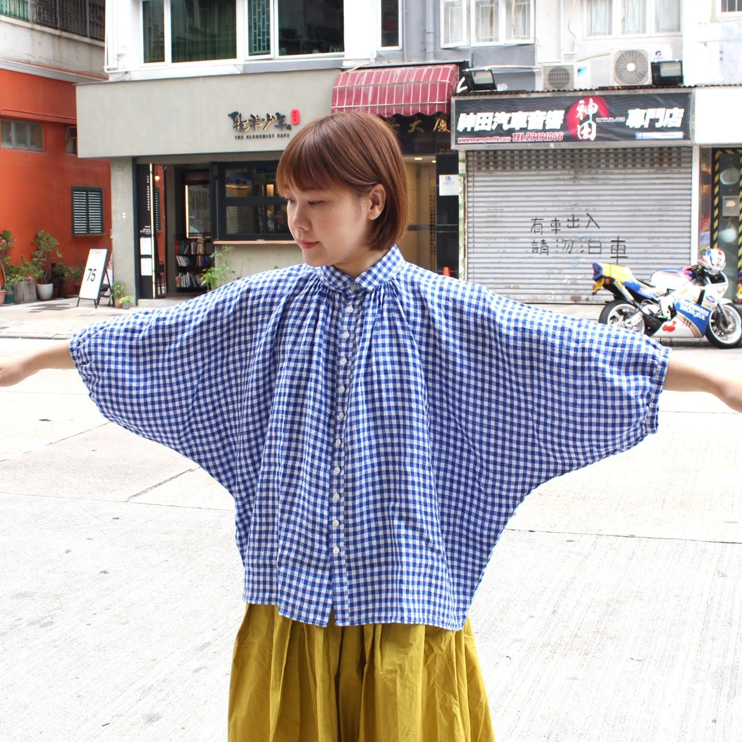 Brocante - 
Check Linen Grand Shirt