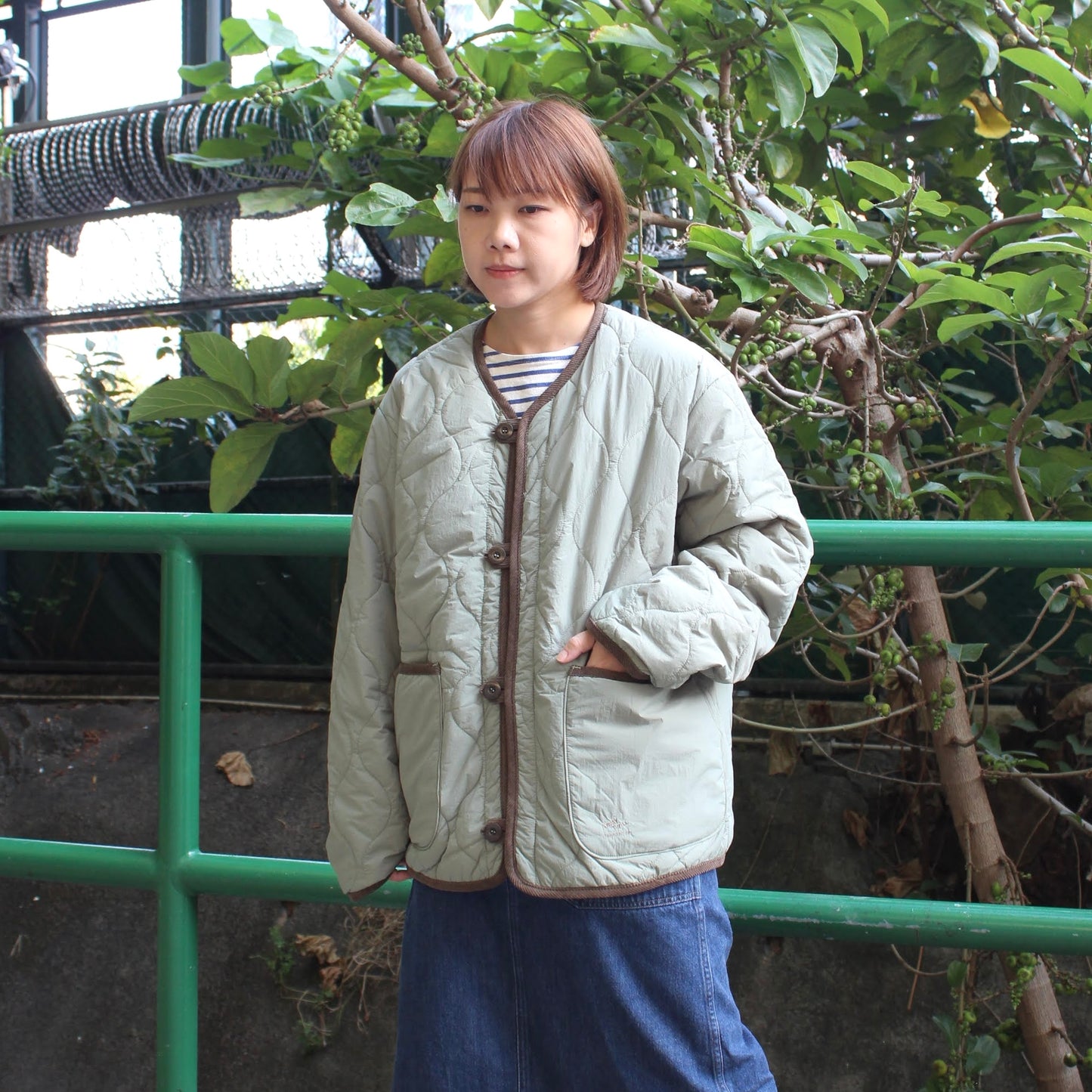 ARMY TWILL -
QUILTING REVERSIBLE JACKET