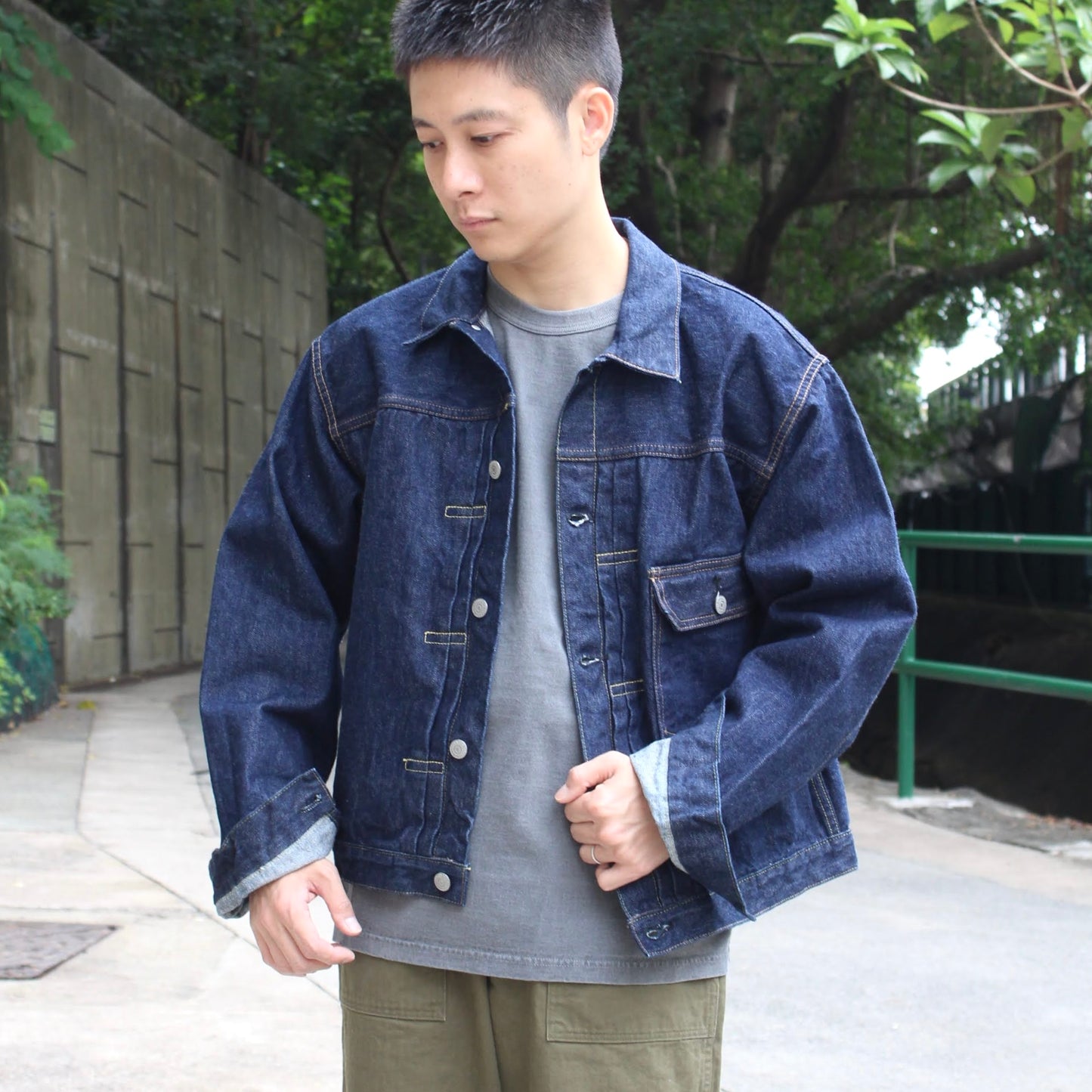 OrSlow - 40’S PLEATED FRONT BLOUSE DENIM JACKET