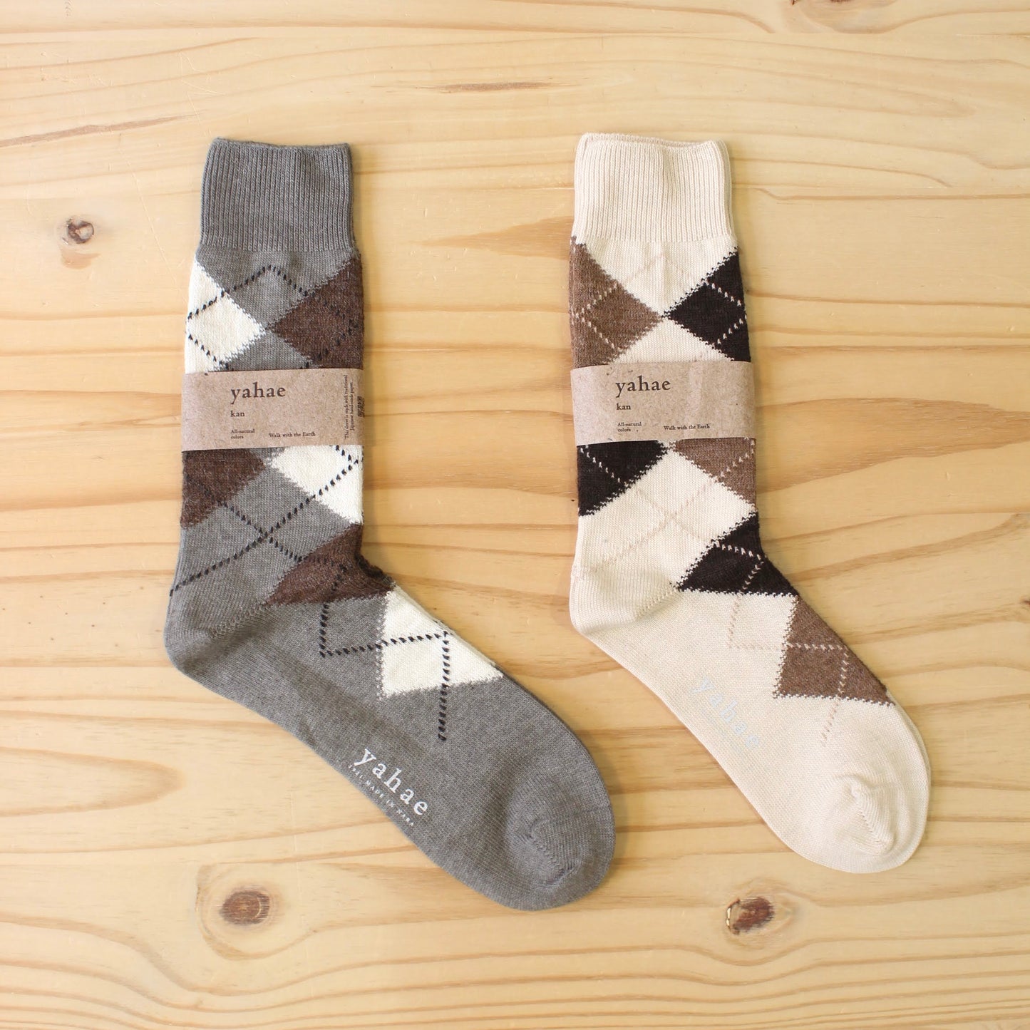 yahae -
ORGANIC COTTON ALPACA YAK ARGYLE SOCKS