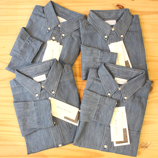 MANUAL ALPHABET - 
6OZ DENIM BD SHIRT
(USED WASH)