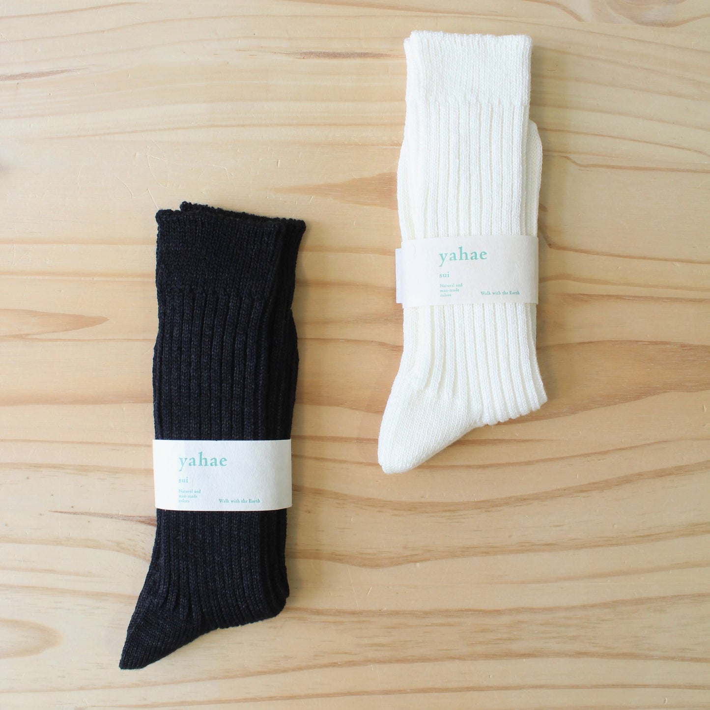 yahae - 
LINE WOOL RIBBED  SOCKS