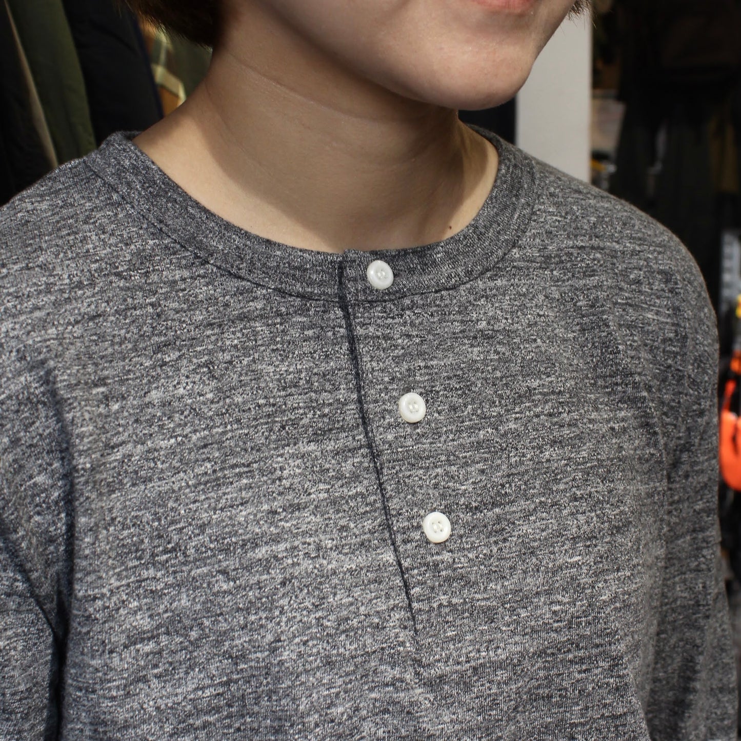 RIDING HIGH - Regular LOOPWHEEL L/S HENLEY TEE