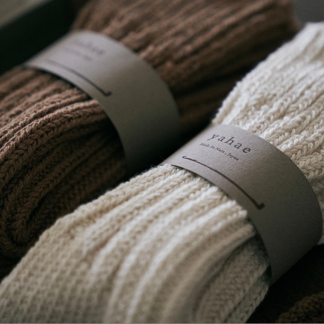 yahae - ORGANIC COTTON ROW GAUGE SOCKS